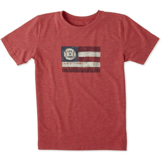 Americana Red Fetch Baseball Life is Good Boys Cool Tee